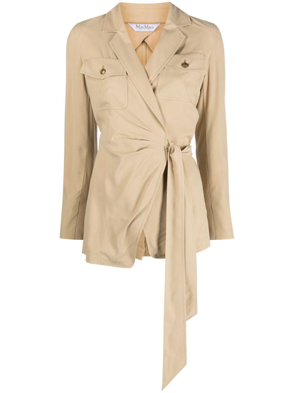 MAX MARA Blazer Aus Seide In Tan Product Image