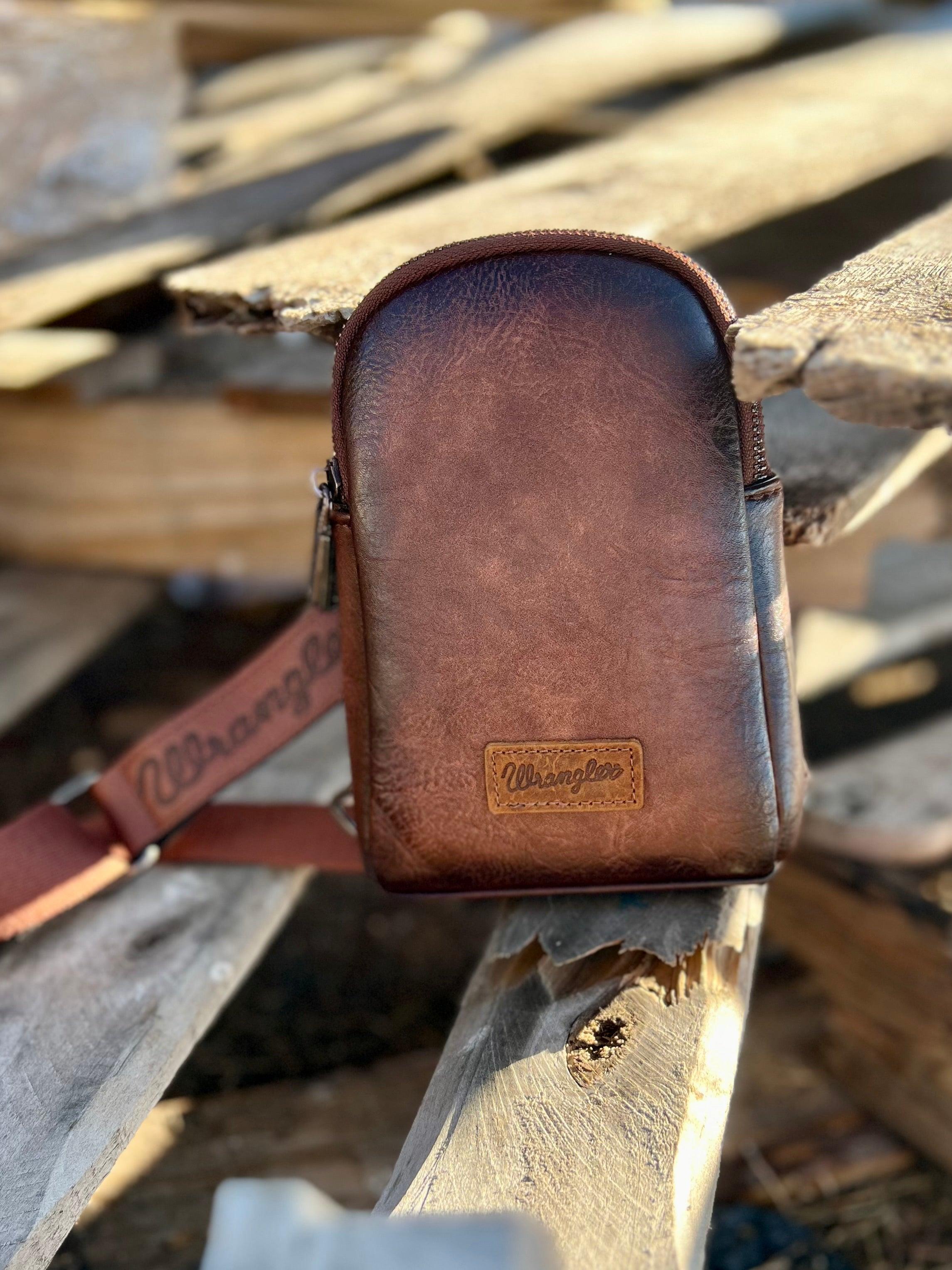 The Original Wrangler Brown Sling Back Crossbody Bag Product Image