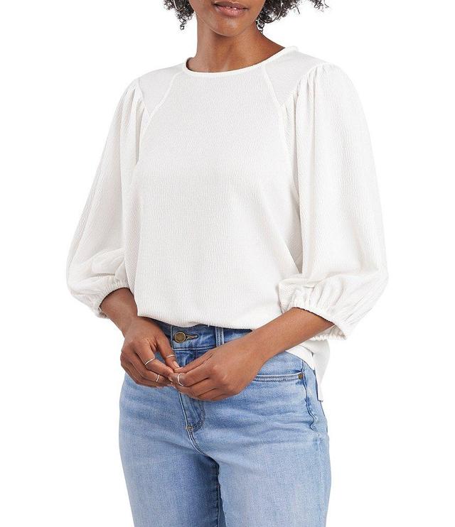 Vince Camuto Round Neck 3/4 Puff Sleeve Knit Top Product Image