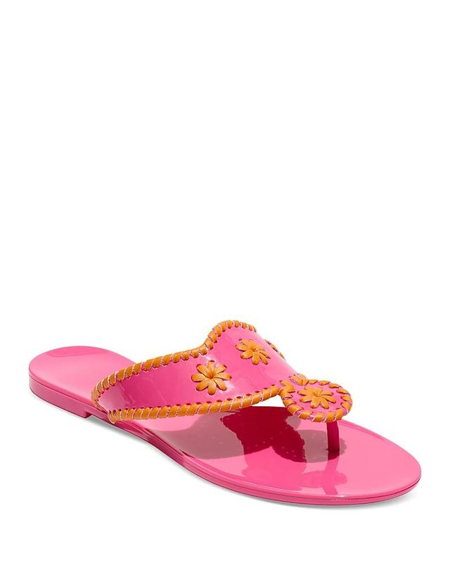 Jack Rogers Womens Jacks Jelly Whipstitch Slip On Thong Sandals Product Image