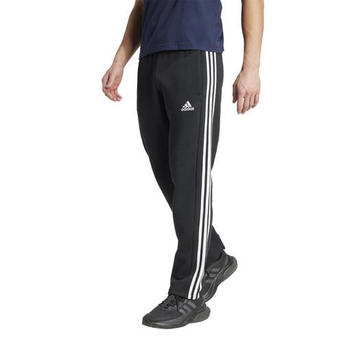 adidas Mens adidas Essentials 3-Stripes Open Hem Fleece Pants - Mens Black Product Image