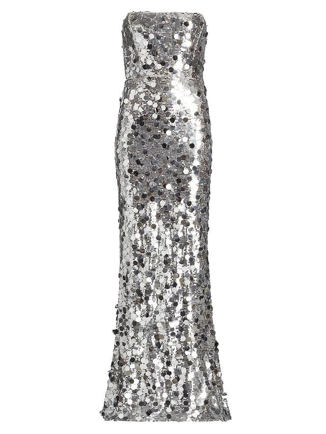 Womens Farah Sequined Strapless Gown Product Image