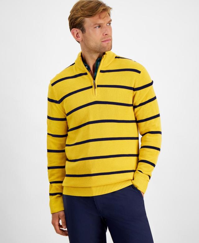 Club Room Mens Stripe Quarter-Zip Sweater, Created for Macys Product Image