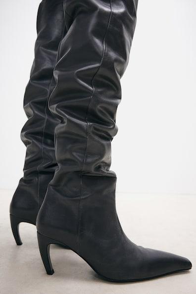 Over-the-Knee Leather Boots Product Image