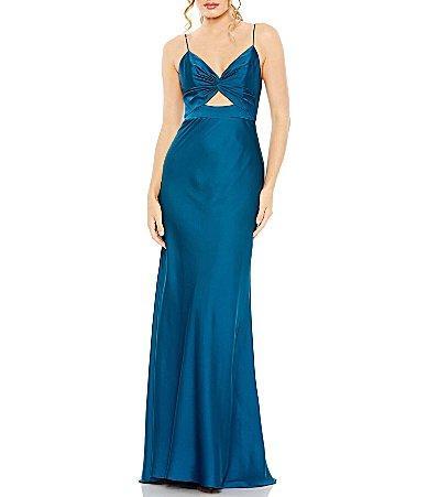 Womens Cut-Out Satin Gown Product Image