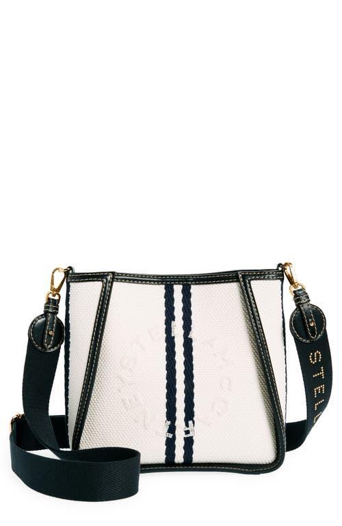 Womens Mini Striped Canvas Logo Crossbody Bag Product Image