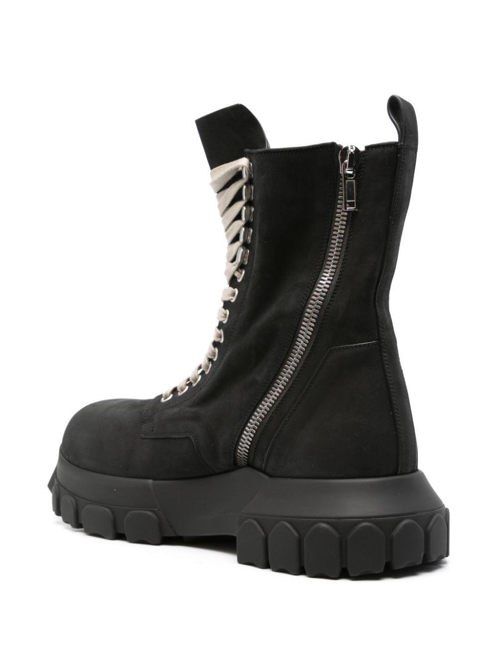 RICK OWENS Nubuck-leather Boots In Black Product Image