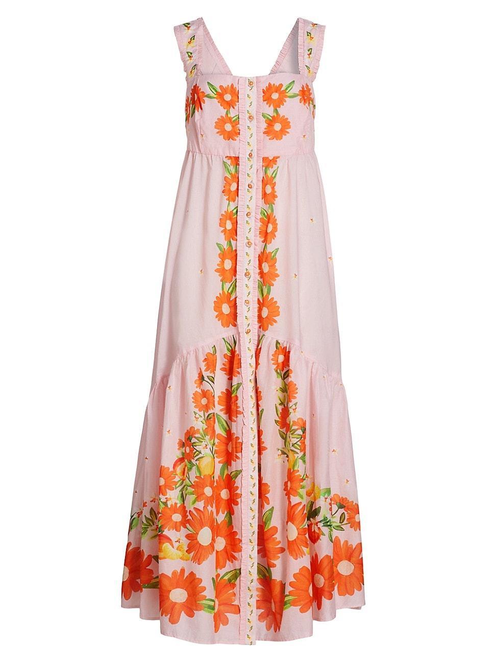 Pink Papaya Salad Maxi Dress, PAPAYA SALAD BLACK / M Product Image