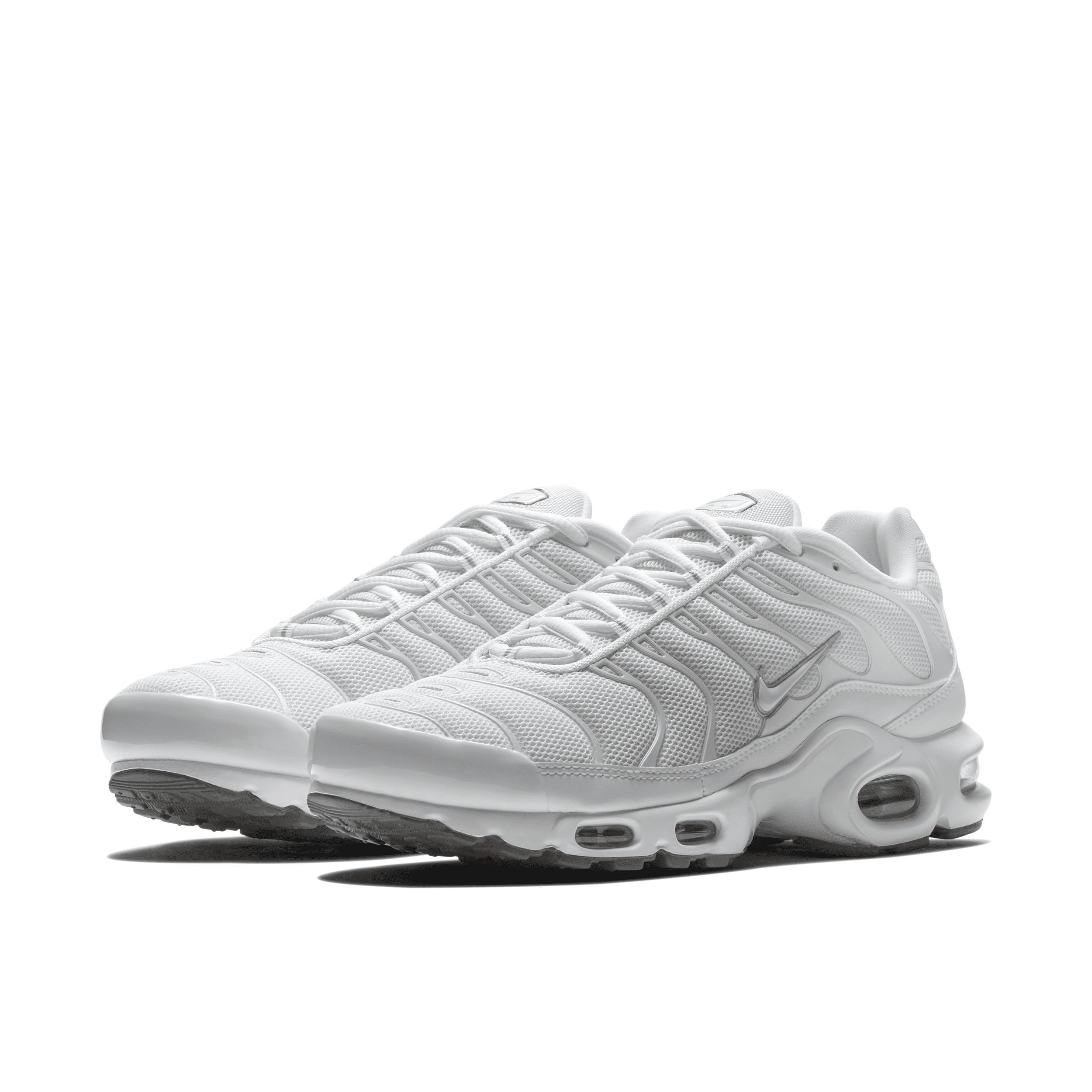 Nike Mens Air Max Plus - Running Shoes White/Black/Cool Grey Product Image