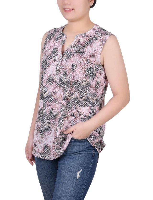 Sleeveless Pintucked Blouse - Petite Product Image