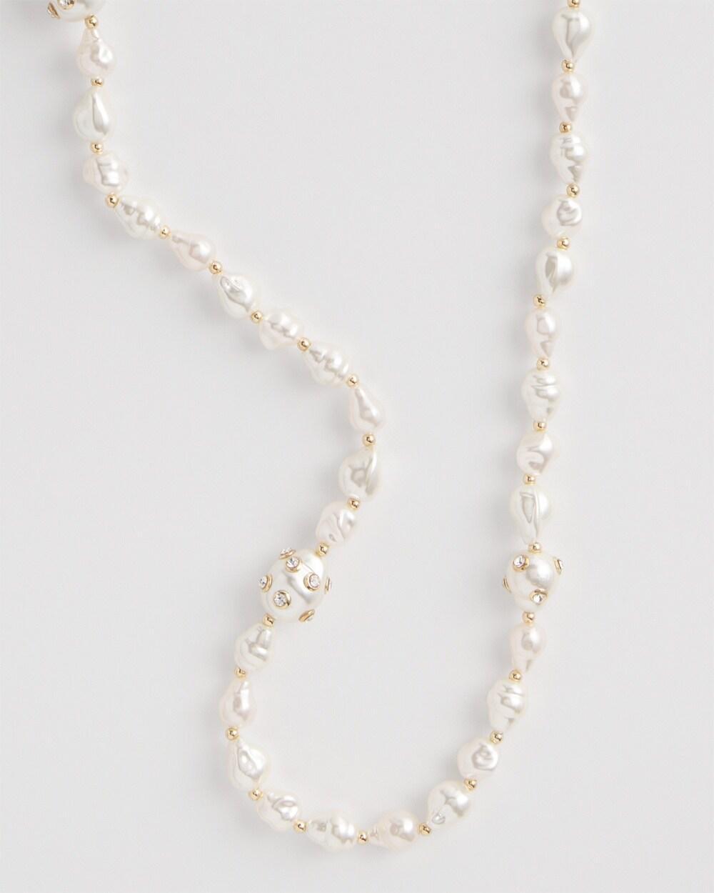 Long Faux Pearl Necklace Product Image