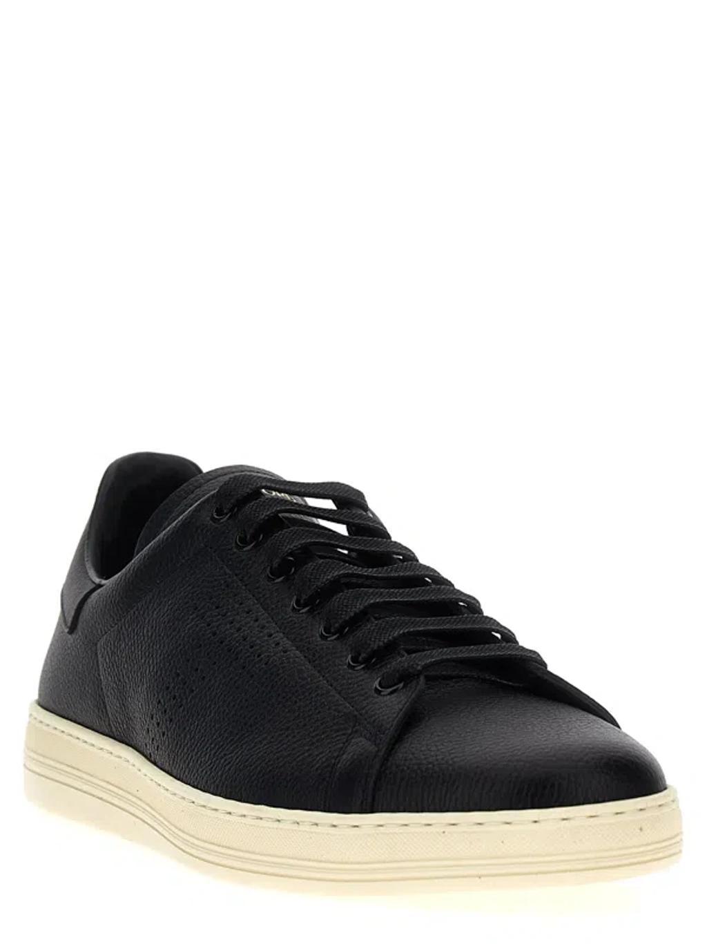 TOM FORD Men Logo Leather Sneakers In Multicolor Product Image