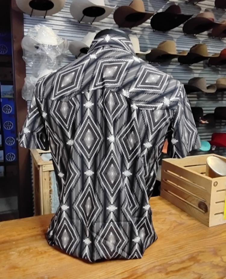 Panhandle® Men's S/S Brown/Black Aztec Print Snap Shirt Product Image