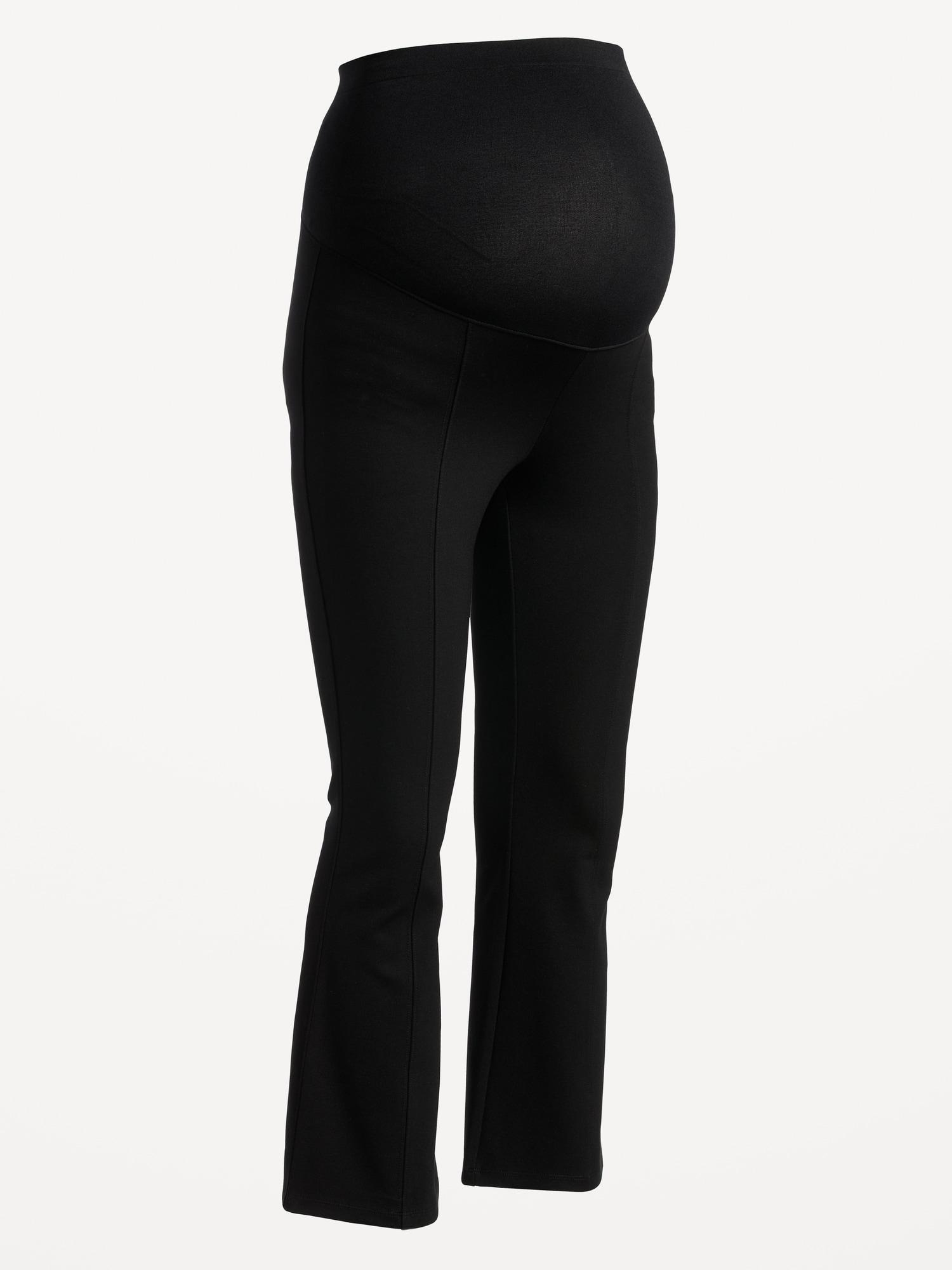 Old Navy Maternity Full Panel Cropped Flare Pants - Black Jack - female - Size: S Product Image