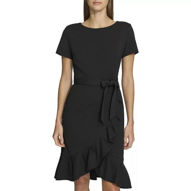 Womens Andrew Marc Flounce Hem Mini Dress Product Image