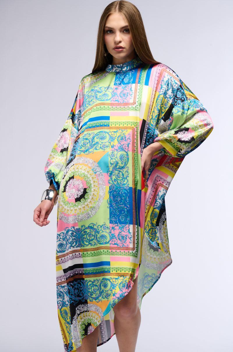 PAISLEY DREAMS PRINTED ASYMMETRICAL MIDI DRESS product image