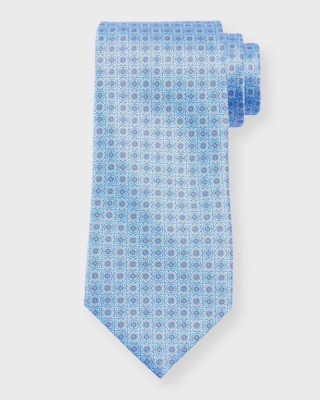 Mens Silk Medallion-Print Tie Product Image