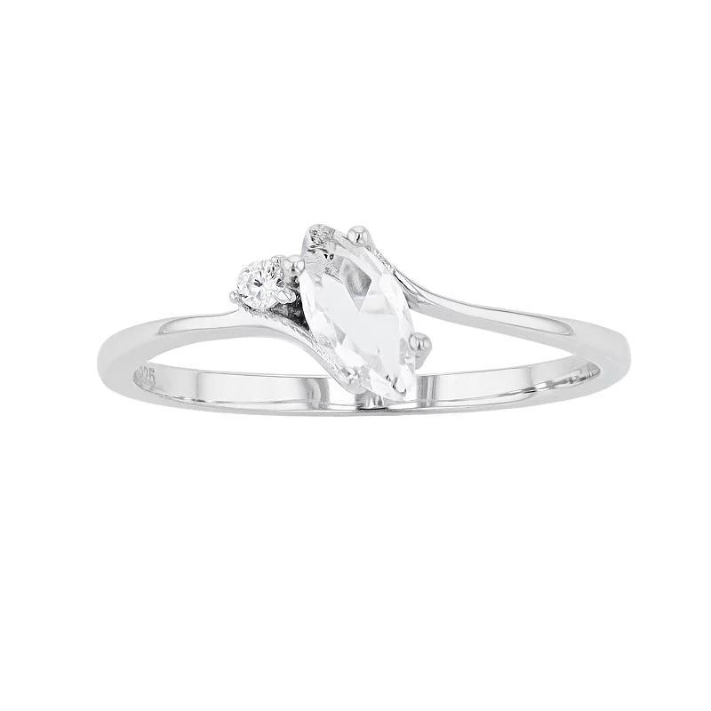 Traditions Jewelry Company Sterling Silver Crystal Birthstone Marquise Ring, Womens April Product Image