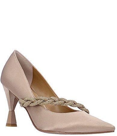 J. Renee Nyomee Satin Embellished Braid Dress Pumps Product Image