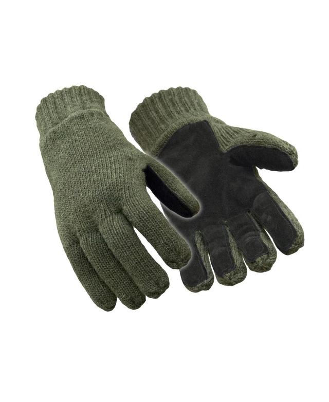 RefrigiWear Mens Fleece Lined Insulated Ragg Wool Gloves with Leather Palm Product Image