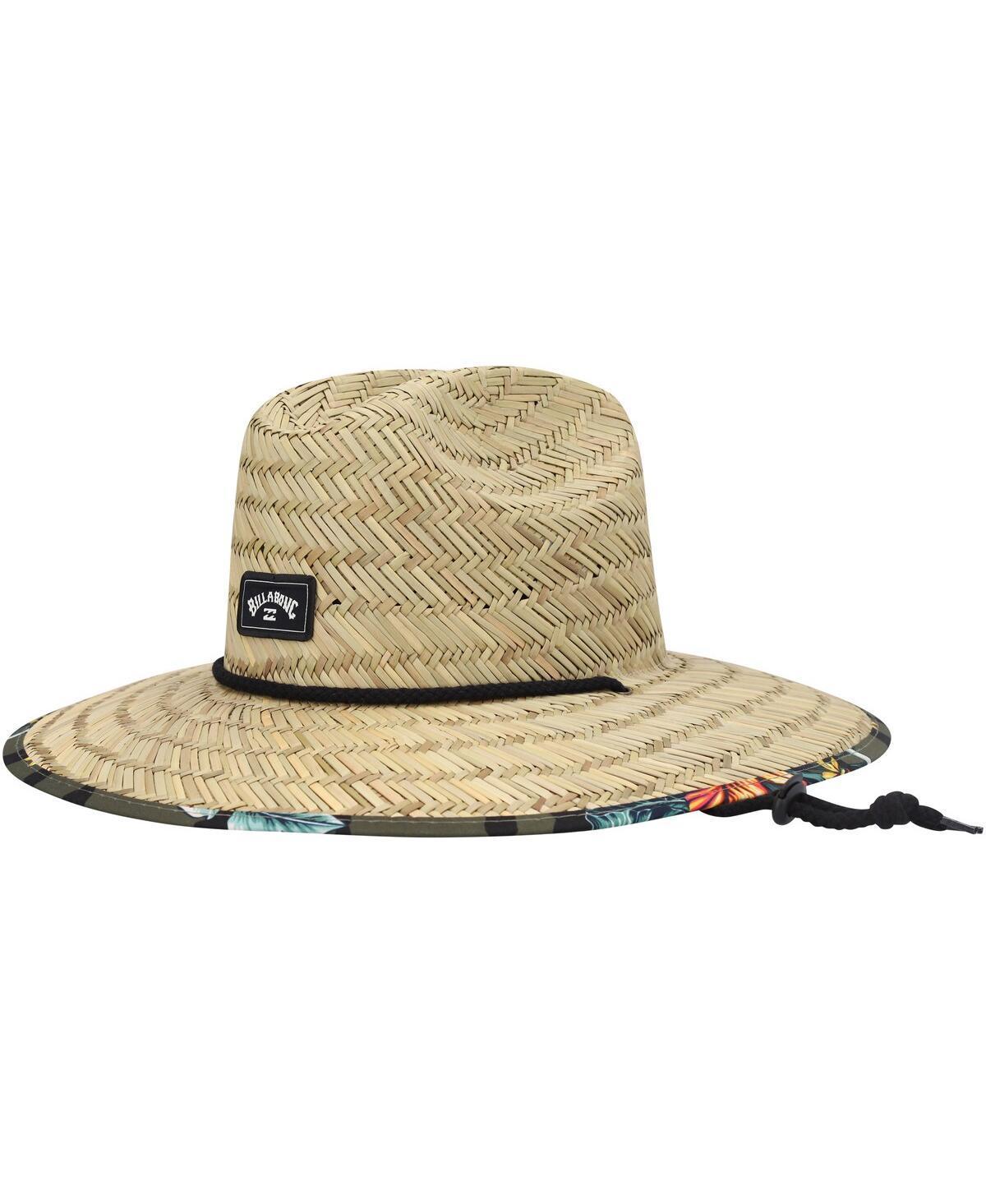 Mens Billabong Natural Tides Print Olive Straw Hat Product Image