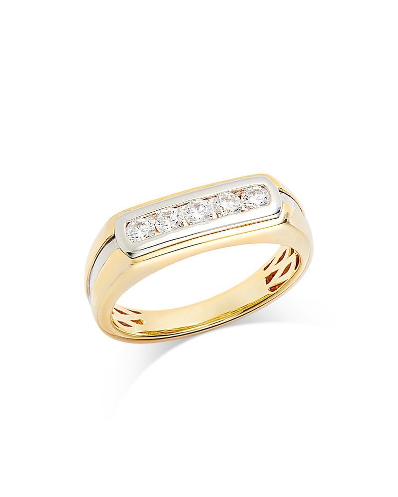 Bloomingdales Fine Collection Mens Diamond Ring in 14K White & Yellow Gold, 0.50 ct. t. w. Product Image