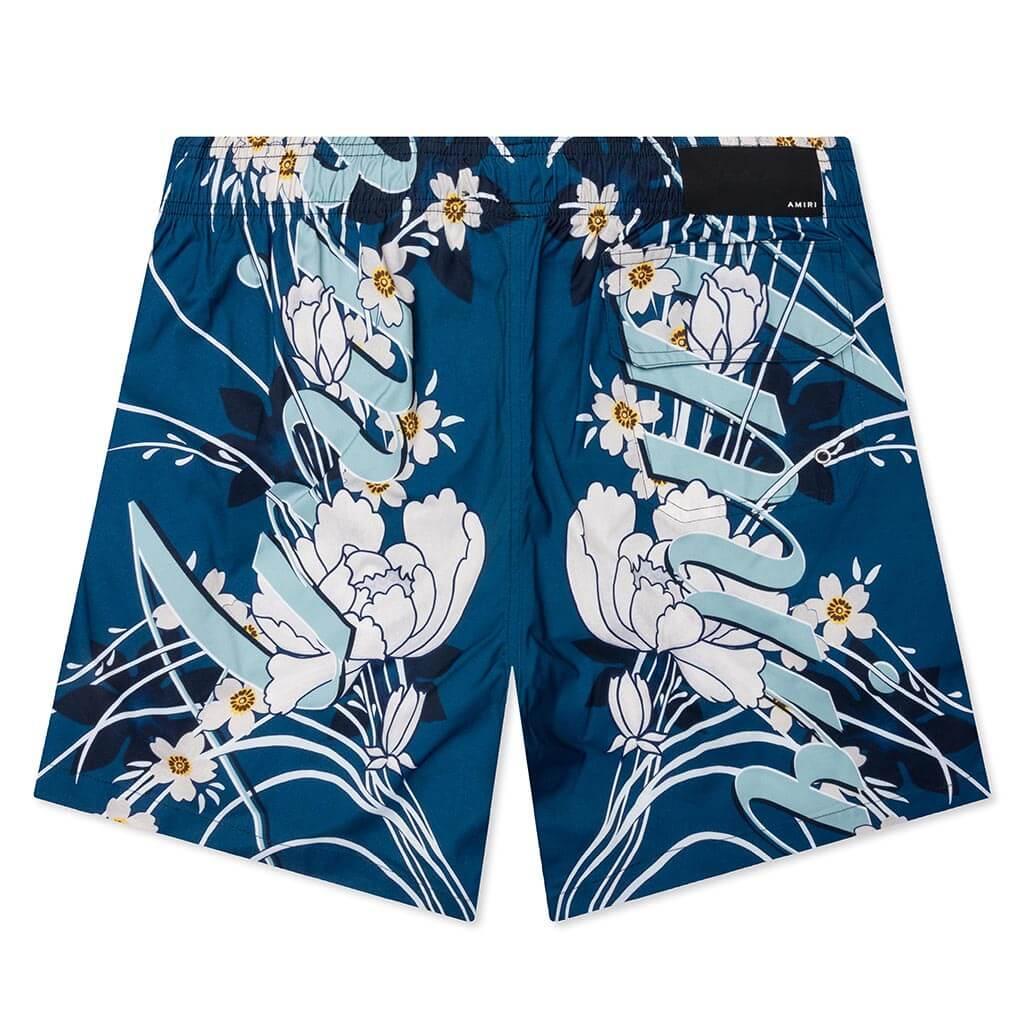 Floral Amiri Swim Trunk - Blue Male Product Image