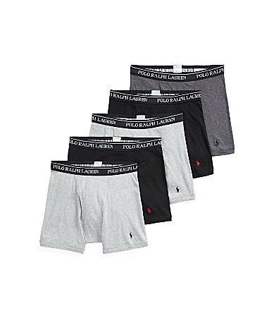 Polo Ralph Lauren 5 Pack Classic Fit Cotton Boxer Briefs (Andover Heather/Aerial Blue/Rugby Royal RL2000 Red/Cruise Navy) Men's Underwear Product Image