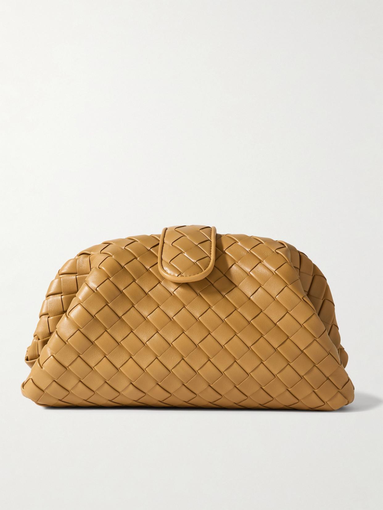 BOTTEGA VENETA Lauren 1980 Teen Small Intrecciato Leather Clutch In Beige Product Image