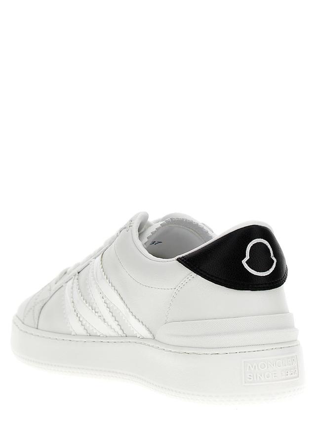 MONCLER Monaco M Leather Low-top Sneakers In White Product Image