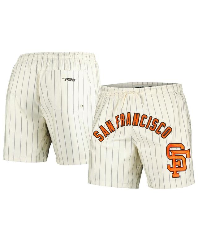 Pro Standard Mens Cream San Francisco Giants Pinstripe Retro Classic Woven Shorts Product Image