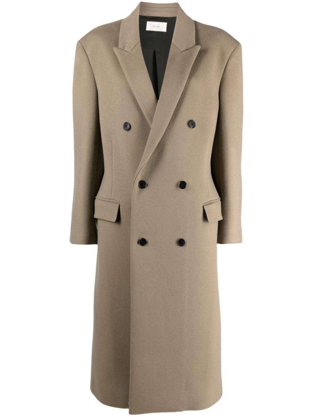 THE ROW Anderson Double-breasted Cashmere Coat In Brown Product Image