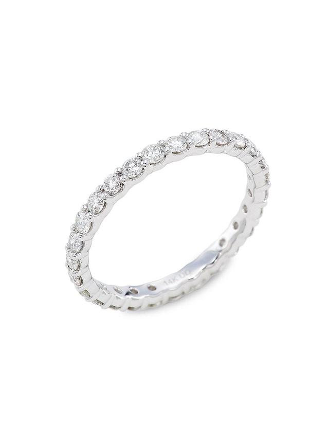 Womens 14K White Gold & 1 TCW Diamond Eternity Band Product Image