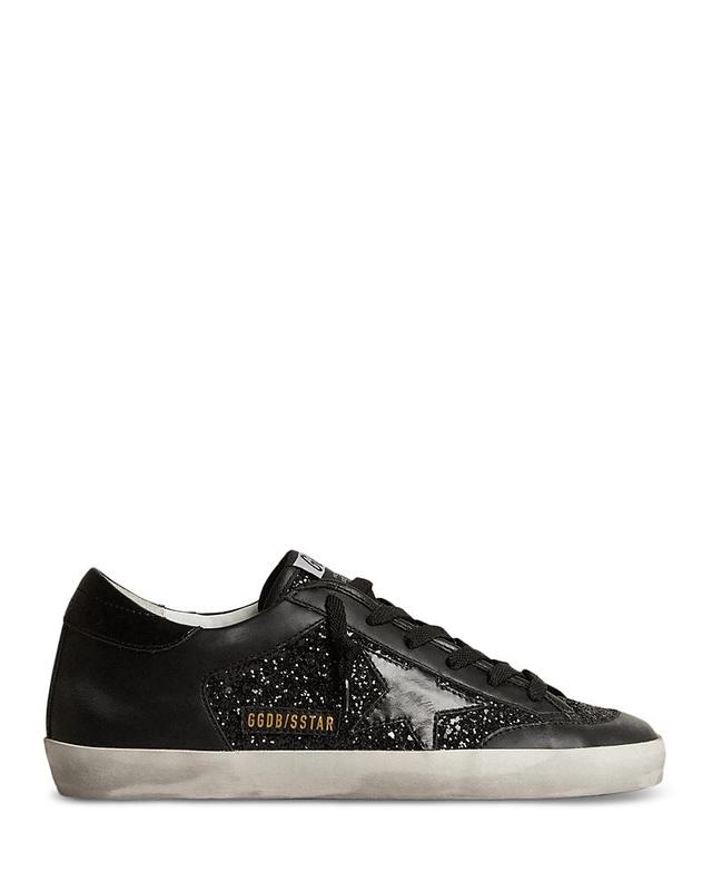 Golden Goose Womens Super-Star Glitter Low Top Sneakers Product Image