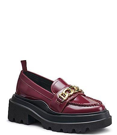 G.H. Bass Platform Lug Leather Chain Loafers Product Image