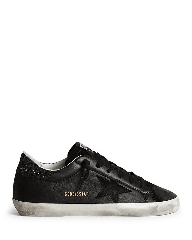 Golden Goose Womens Superstar Glitter Heel Low Top Sneakers Product Image