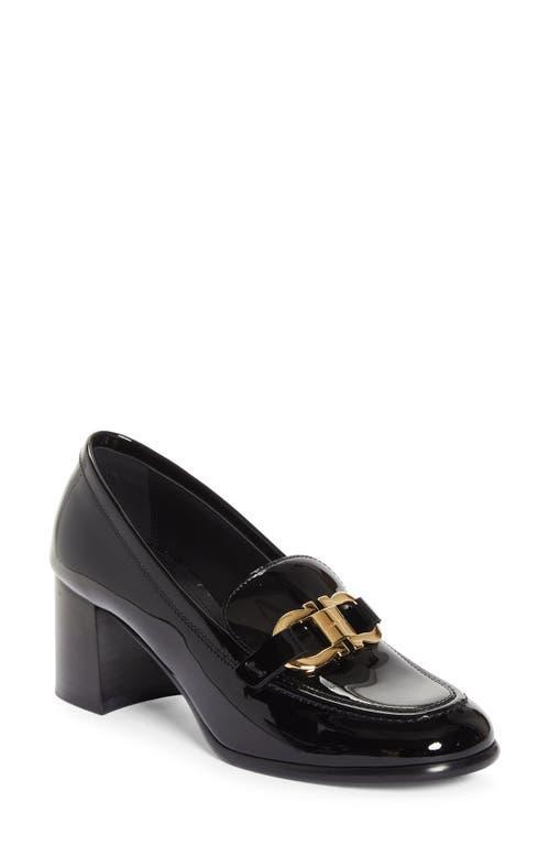 Ferragamo Womens Marlena Gancini Patent Leather Block Heel Loafers Product Image