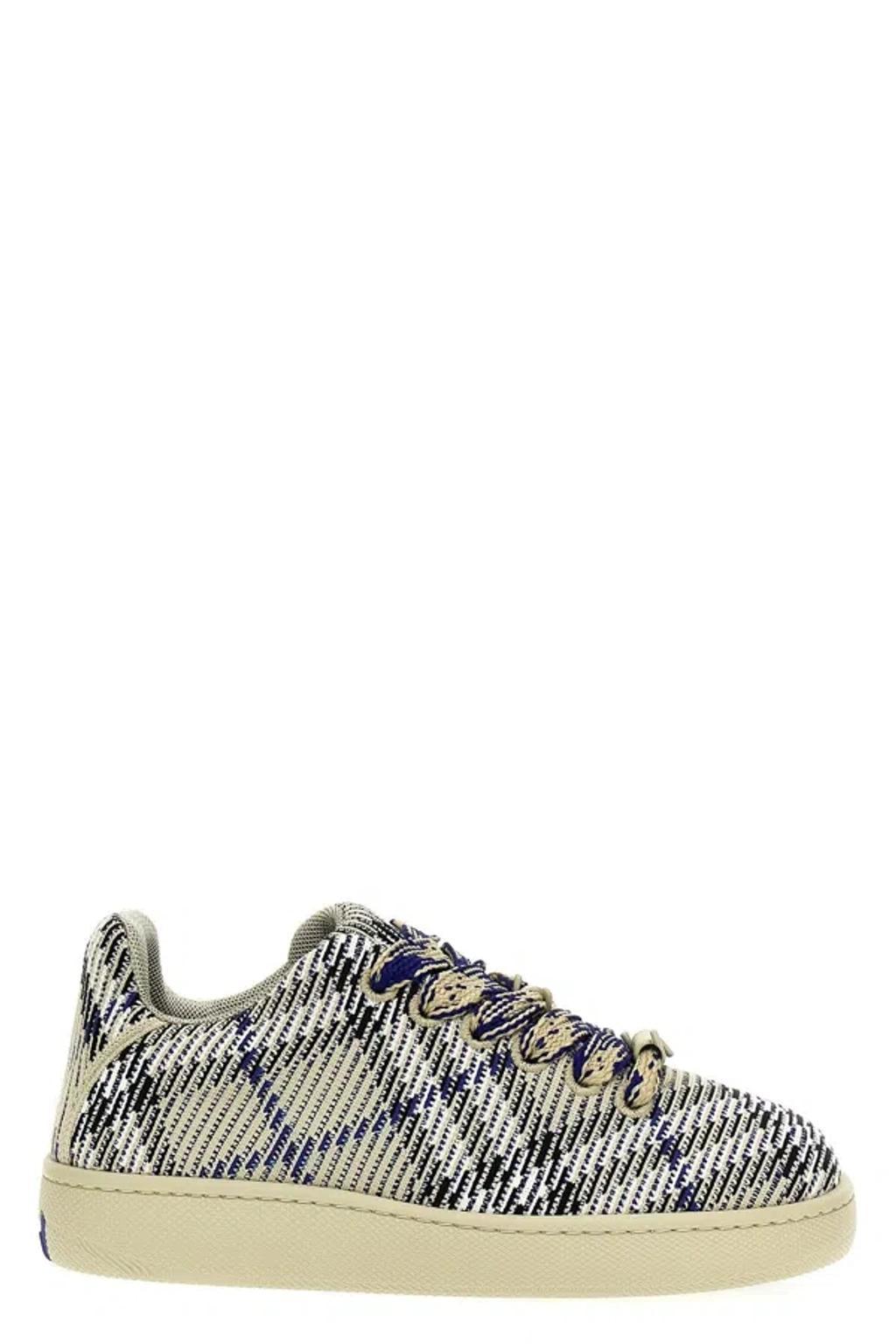 BURBERRY Box Checked Sneakers In Lichen Product Image