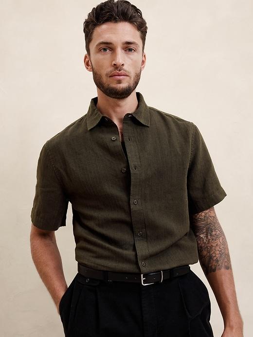 Slim Linen-Blend Shirt Product Image