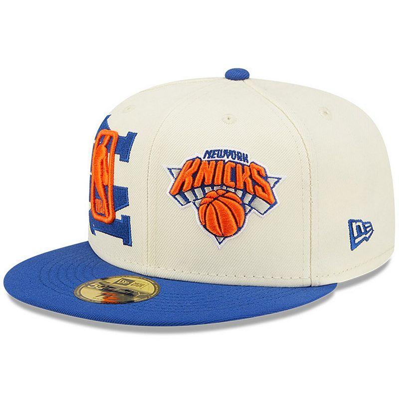 Mens New Era Cream/Blue New York Knicks 2022 NBA Draft 59FIFTY Fitted Hat Product Image