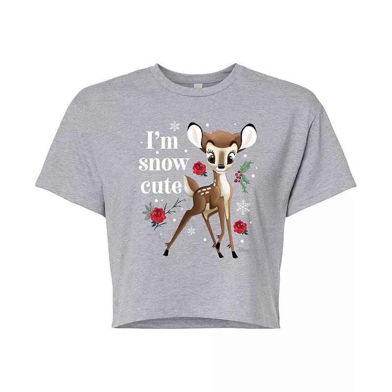 Disneys Bambi Womens Im Snow Cute Cropped Tee, Girls Product Image