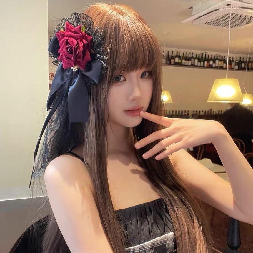 Rose Bow Lace Hair Clip Product Image