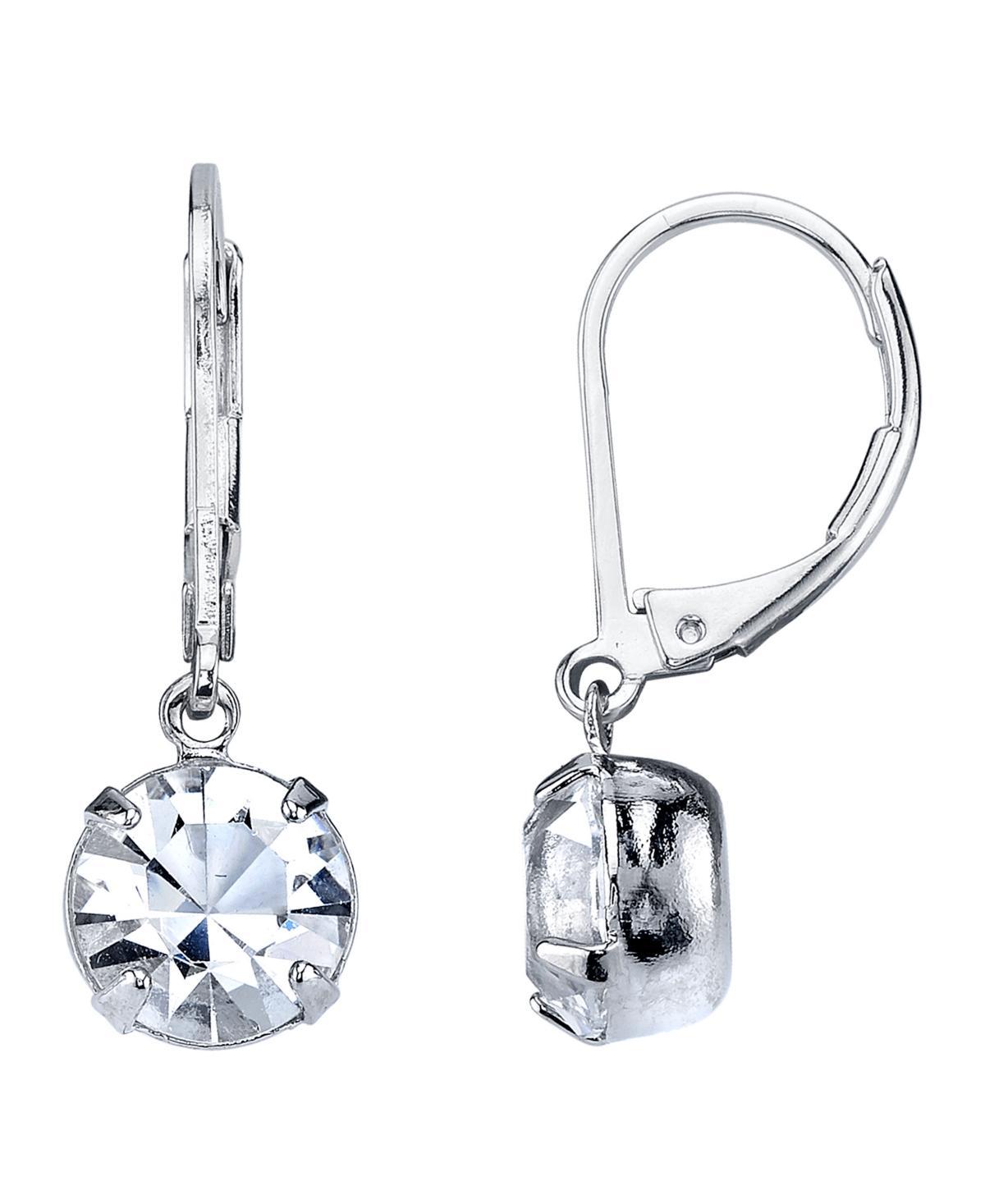 2028 Silver-Tone Genuine Crystal Drop Earrings Product Image