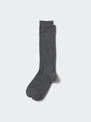 Mens Wide Ribbed Knee High Socks with Deodorizing Dark Gray US8-US11 UNIQLO US Product Image