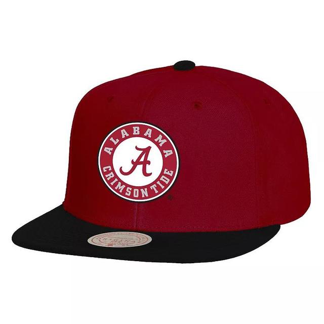 Mens Mitchell & Ness Crimson/Black Alabama Crimson Tide 2-Tone 2.0 Snapback Hat Product Image