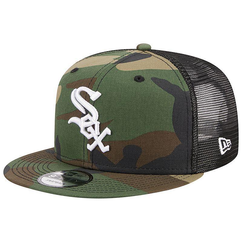 Mens New Era Camo Chicago White Sox Woodland Camo Trucker 9FIFTY Snapback Hat Product Image