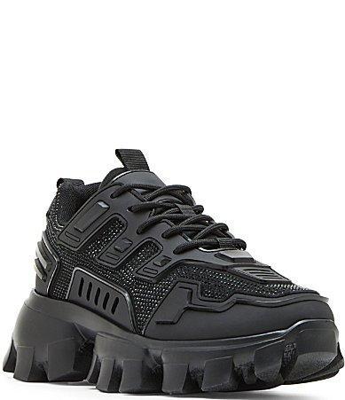 Steve Madden Mens Ponce Rhinestone Lace-Up Chunky Sole Fashion Sneakers Product Image