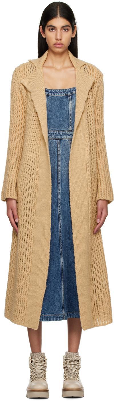 Beige Open Cardigan In 24j Desert Beige Product Image