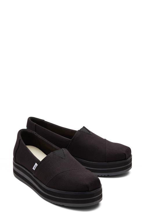 Toms Womens Alpargata Canvas Slip On Platform Flats Product Image