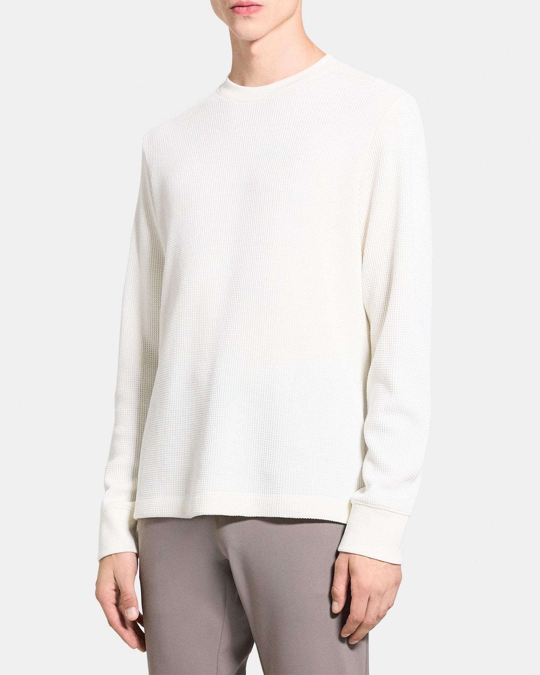 Long-Sleeve Tee in Waffle Knit Cotton-Blend Product Image